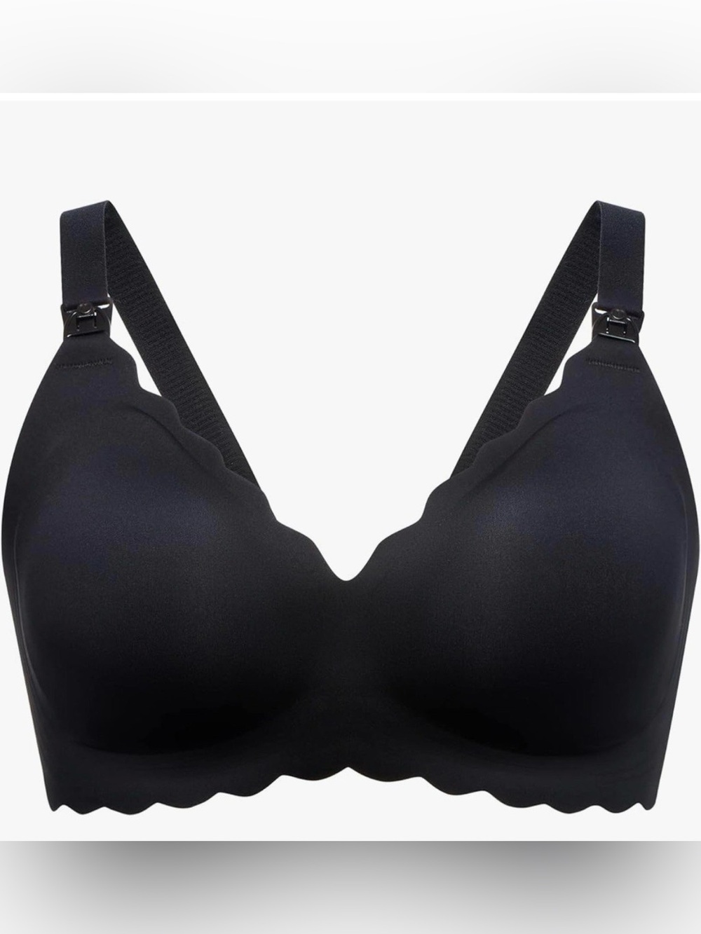 Black Seamless Nursing Bra with Adjustable Straps XL